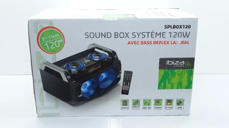 BOOMBOX 120W IBIZA SPLBOX120 ZESTAW
