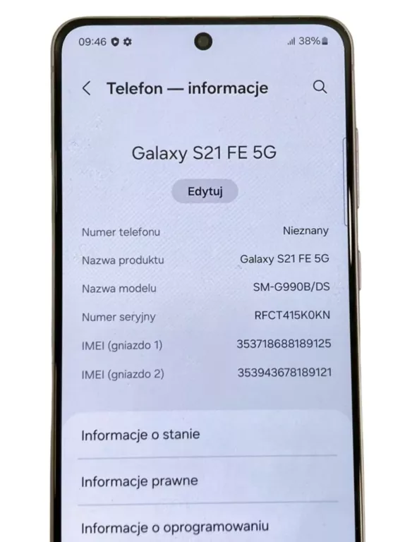 TELEFON SAMSUNG GALAXY S21 FE 5G 6/128GB - NA CZĘŚCI !!!