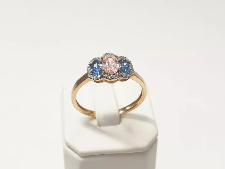 PIĘKNY ZŁOTY PIERŚCIONEK 585 R 17