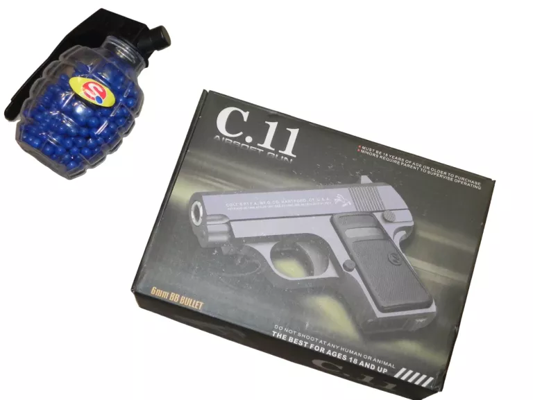 PISTOLET METALOWY C11 COLT REPLIKA ASG KULKI 6MM
