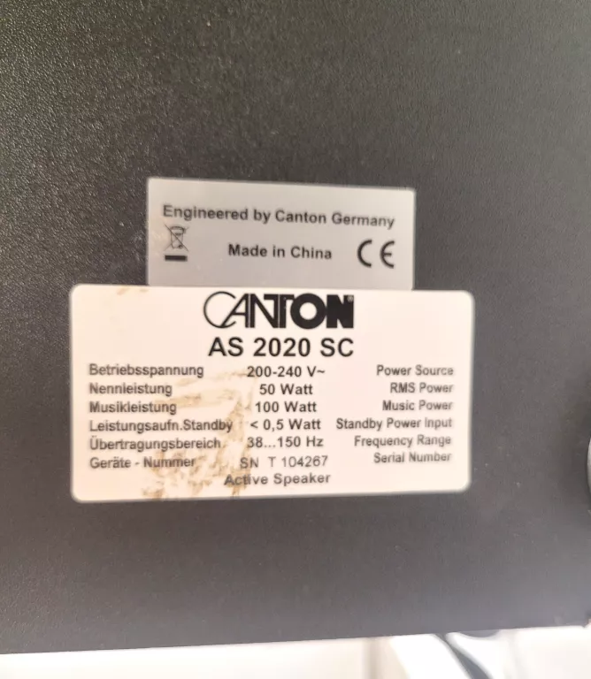SUBWOOFER CANTON AS 2020 SC 100W AKTYWNY