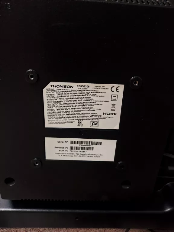 TV THOMSON LED 32' 32HD3306