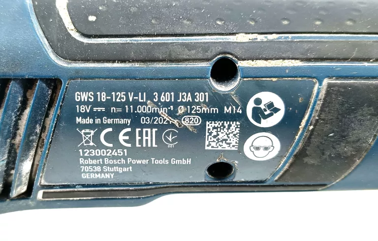 SZLIFIERKA KĄTOWA BOSCH GWS 18-125 V-LI 3X AKU ZESTAW