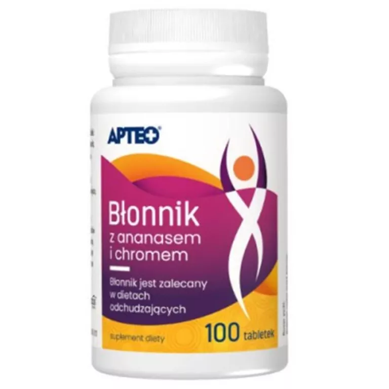 SUPLEMENT DIETY APTEO BŁONNIK Z ANANASEM I CHROMEM TABLETKI 100 SZTUK