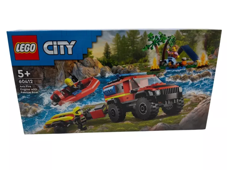 LEGO CITY 60412 TERENOWY WÓŻ STRAŻACKI Z ŁODZIĄ RATUNKOWĄ