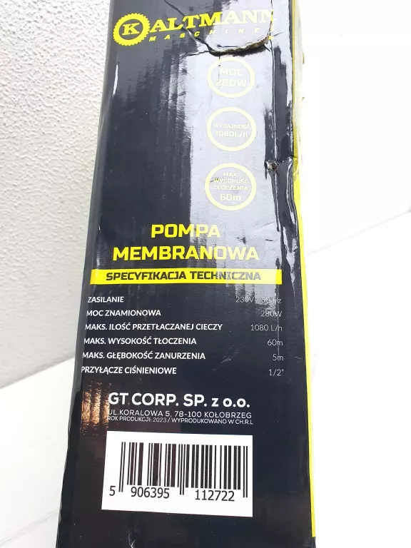 POMPA MEMBRANOWA DO WODY BRUDNEJ KALTMANN GT