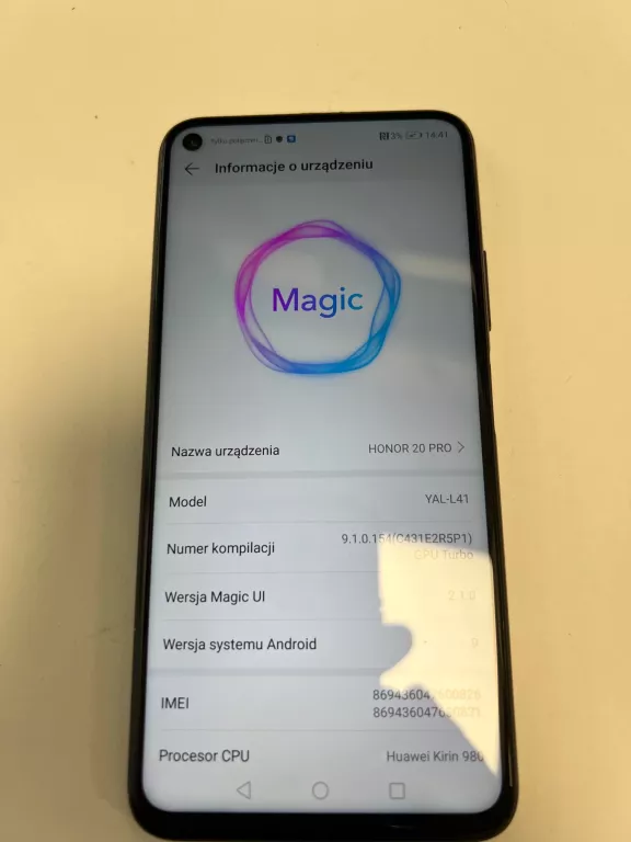 TELEFON SMARTFON HONOR 20 PRO 8 GB / 256 GB