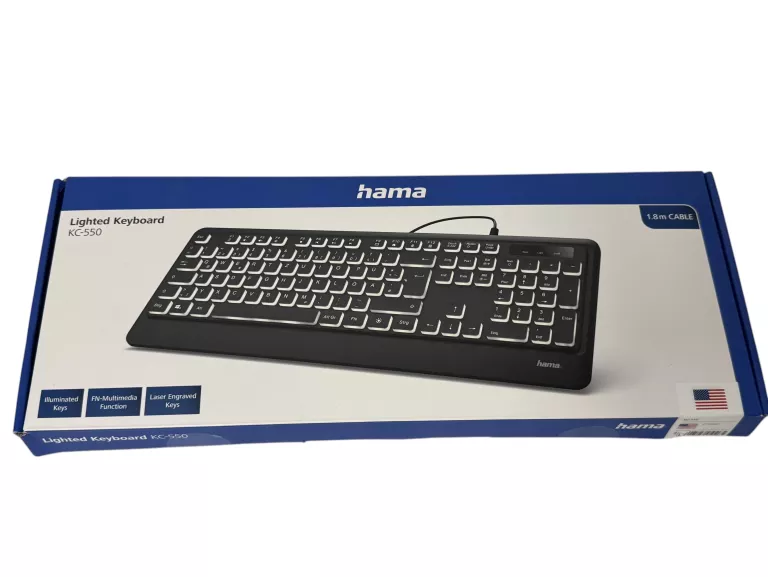 KLAWIATURA HAMA KC-550 PODŚWIETLANA QWERTY US