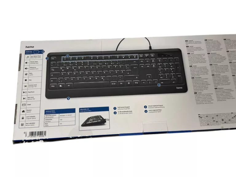 KLAWIATURA HAMA KC-550 PODŚWIETLANA QWERTY US