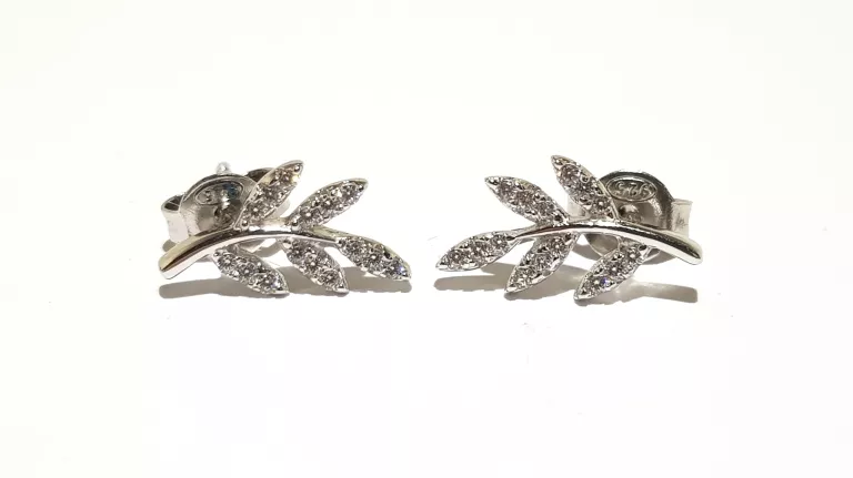 SREBRNE KOLCZYKI GAŁĄZKI LISTKI W.KRUK 1,2X0,7CM 1,22G PR925