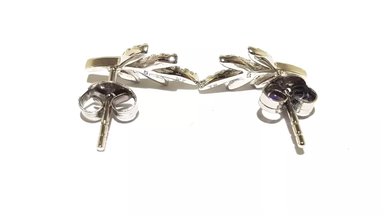 SREBRNE KOLCZYKI GAŁĄZKI LISTKI W.KRUK 1,2X0,7CM 1,22G PR925