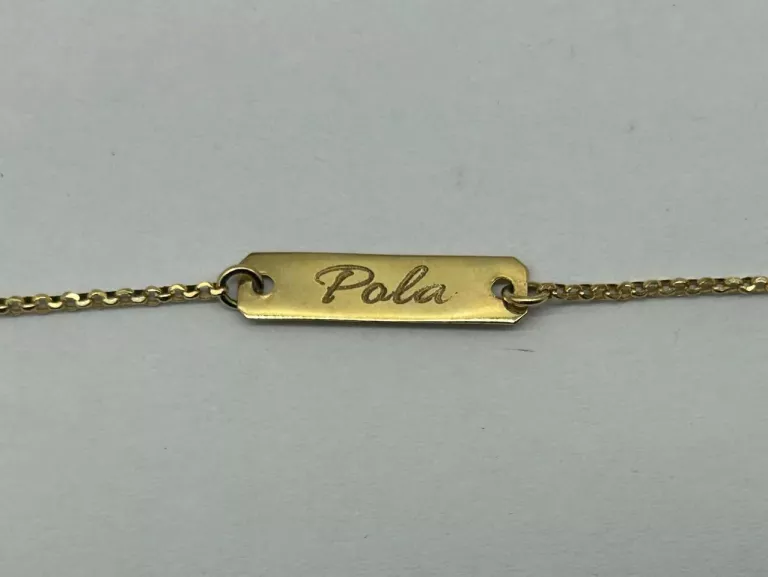 ZŁOTA BRANSOLETKA Z IMIENIEM POLA 1,06G/333