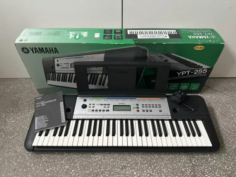 KEYBOARD YAMAHA YPT-255 KOMPLET 385 BRZMIEŃ PREZENT NA ŚWIĘTA