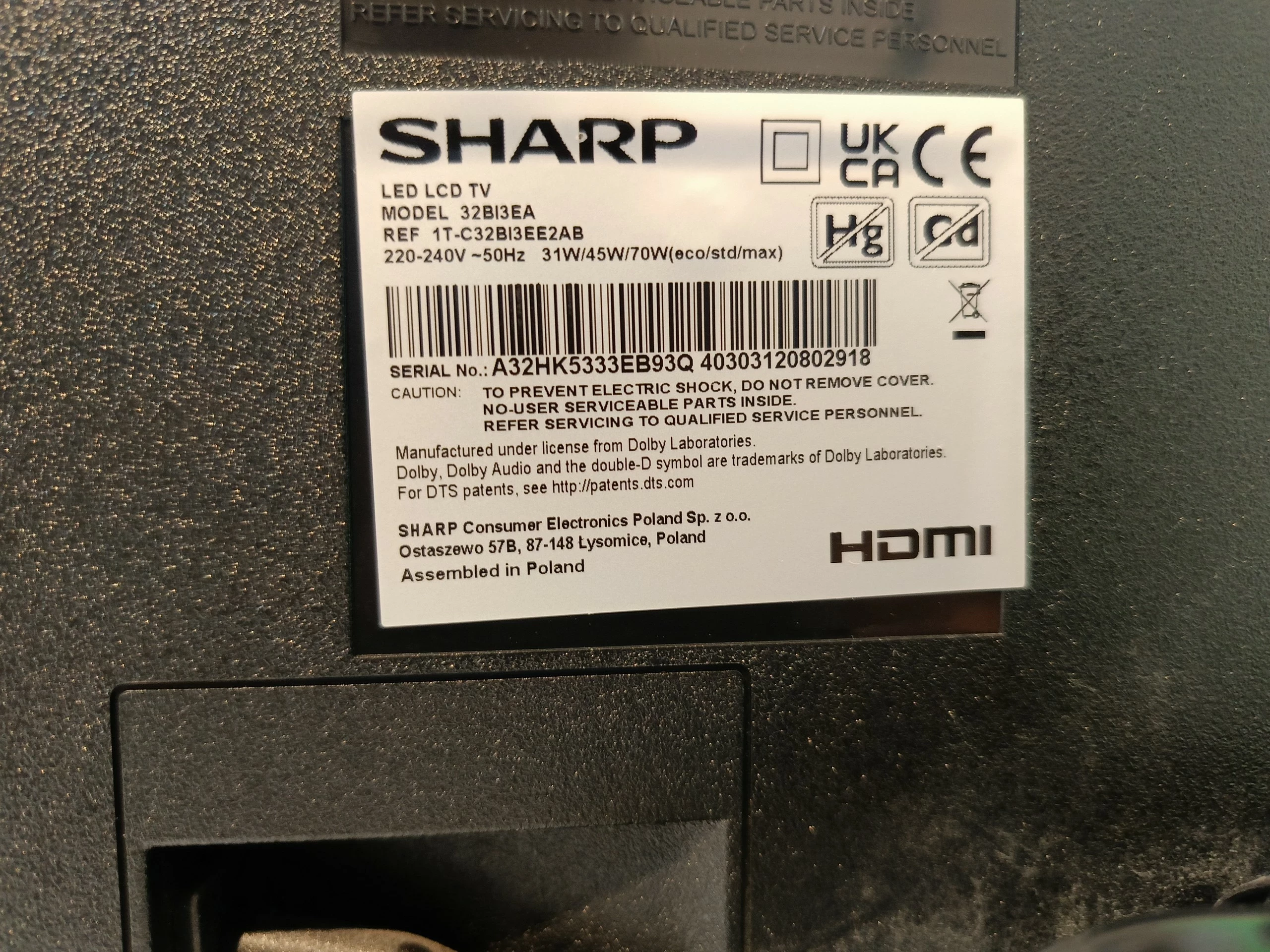 telewizor-sharp-32bi3ea-pilot-kod-producenta-lc-32bi3ea