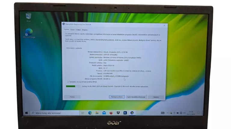 LAPTOP ACER ASPIRE 5 A514-54 8GB/WIN10/256GB/I3-11GEN