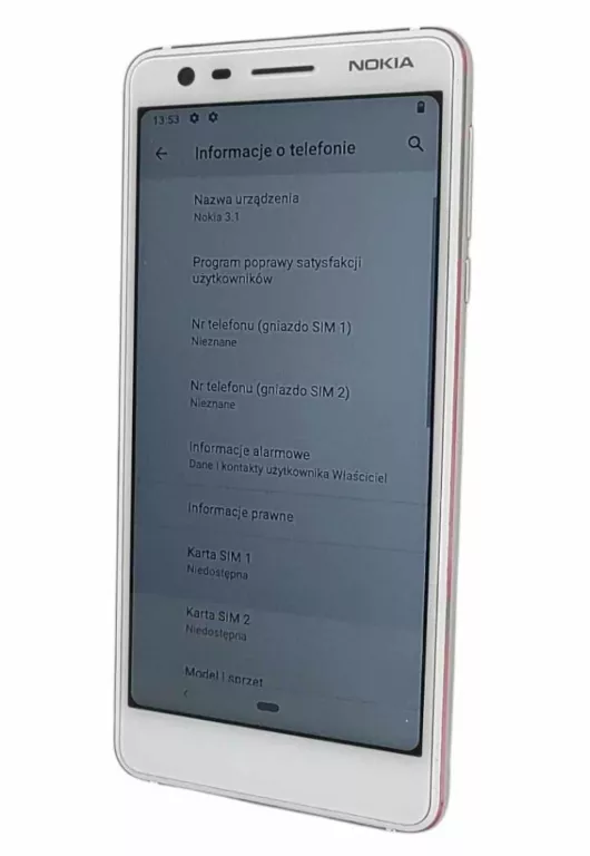 SMARTFON NOKIA 3.1 TA-1063 2GB/16GB BIAŁY
