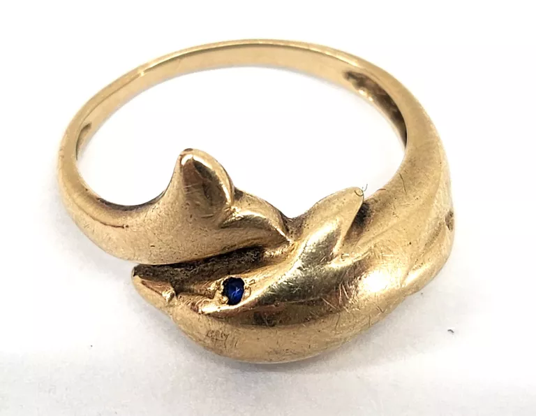 ZŁOTY PIERŚCIONEK DELFIN 585 3,47G