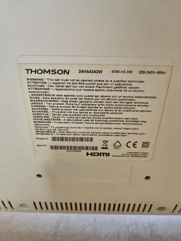 TV THOMSON 24 24HA4243W +GOOGLE CHROME CAST