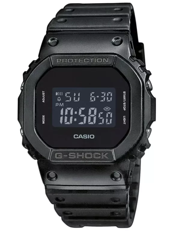 ZEGAREK MĘSKI CASIO DW-5600UBB-1ER G-SHOCK CZARNY NA PASKU SPORTOWY 200M
