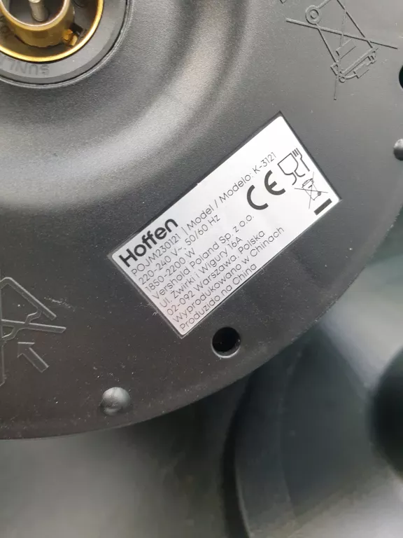 CZAJNIK ELEKTRYCZNY HOFFEN K-3121 CZARNY