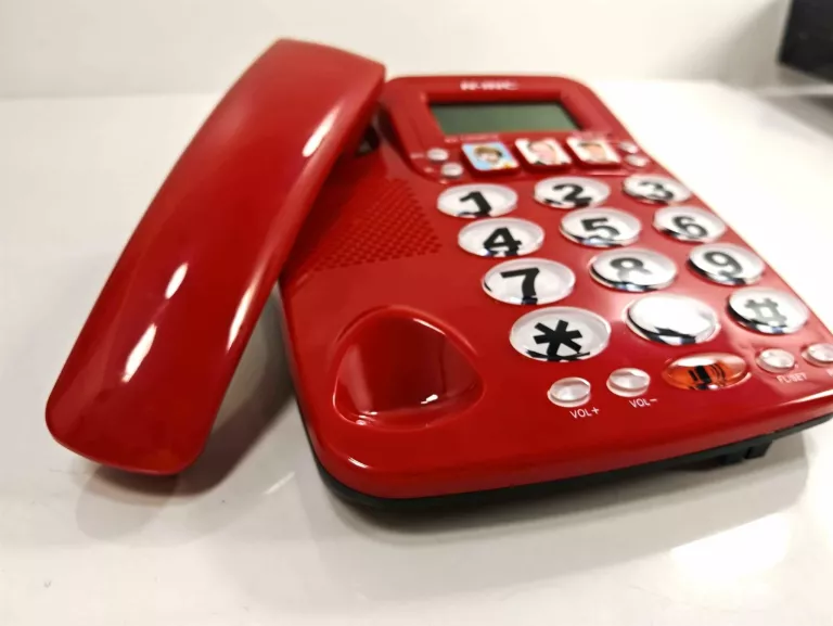 N.INC TELEFON STACJONARNY DLA SENIORA KX-T2035CID CZERWONY