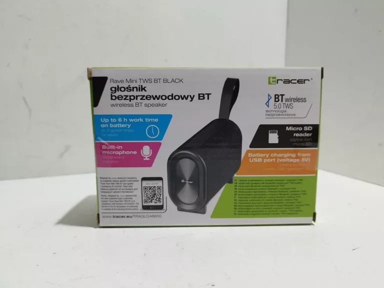 GŁOŚNIK TRACER RAVE MINI TWS BLACK