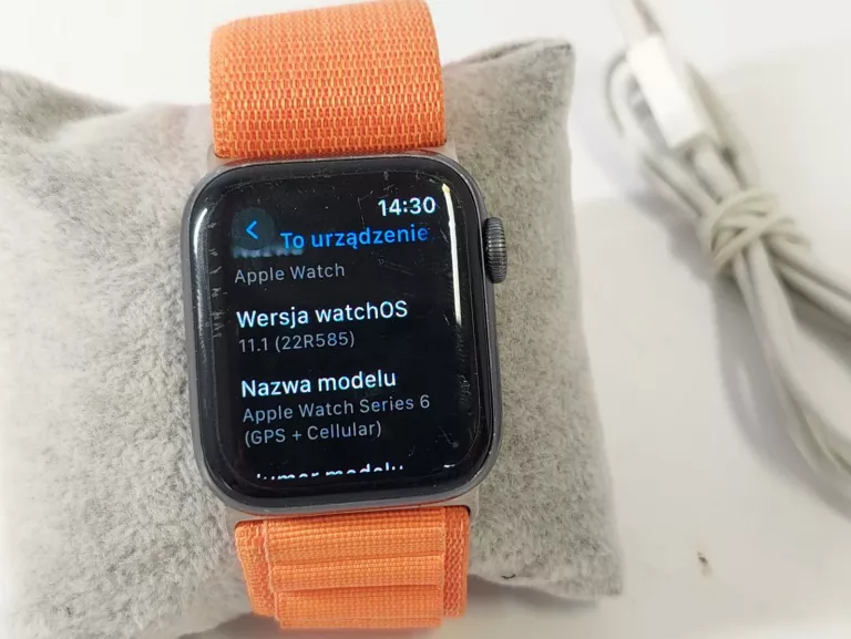 APPLE WATCH 6 44MM CZARNY BATERIA 84% WATCH SERIES 6 GPS + CELLULAR 44MM