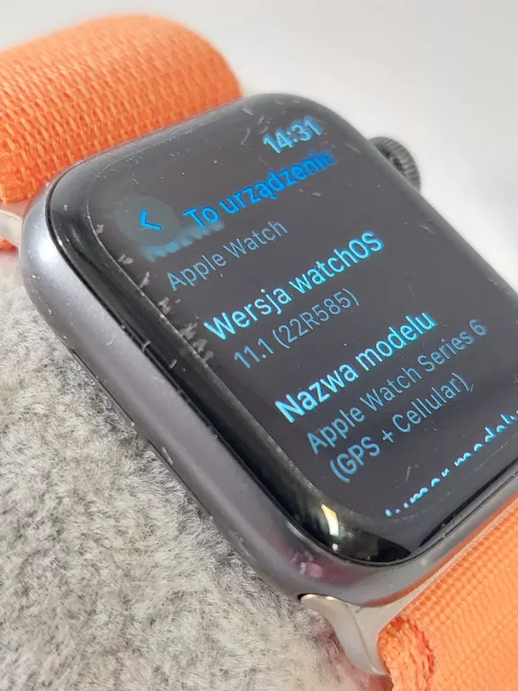 APPLE WATCH 6 44MM CZARNY BATERIA 84% WATCH SERIES 6 GPS + CELLULAR 44MM