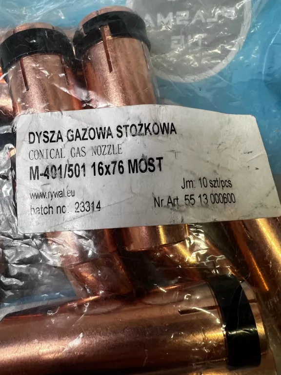 DYSZA GAZOWA STOŻKOWA M-401/501 16X76 MOST 10SZT