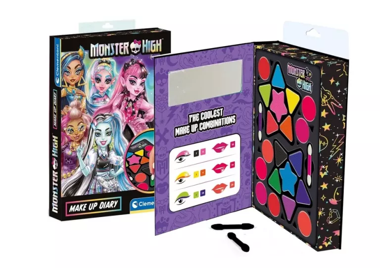 CLEMENTONI MONSTER HIGH ZESTAW PALETKA DO MAKIJAŻU BEZPIECZNE KOSMETYKI +6