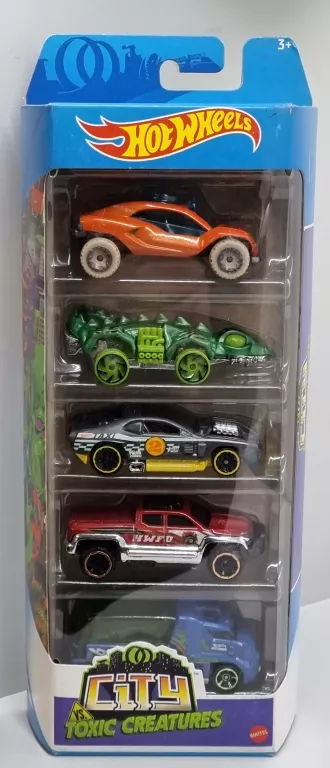 5-PACK - HOT WHEELS CITY VS TOXIC CREATURES GTN46