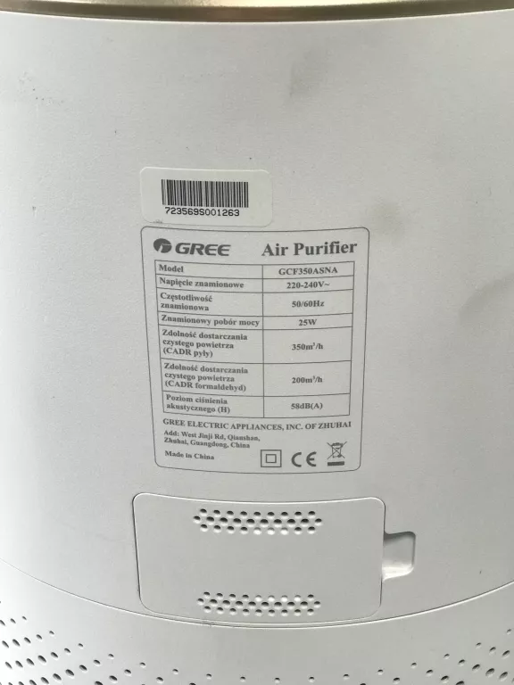 OCZYSZCZACZ POWIETRZA GREE AIR PURIFIER GCF350ASNA