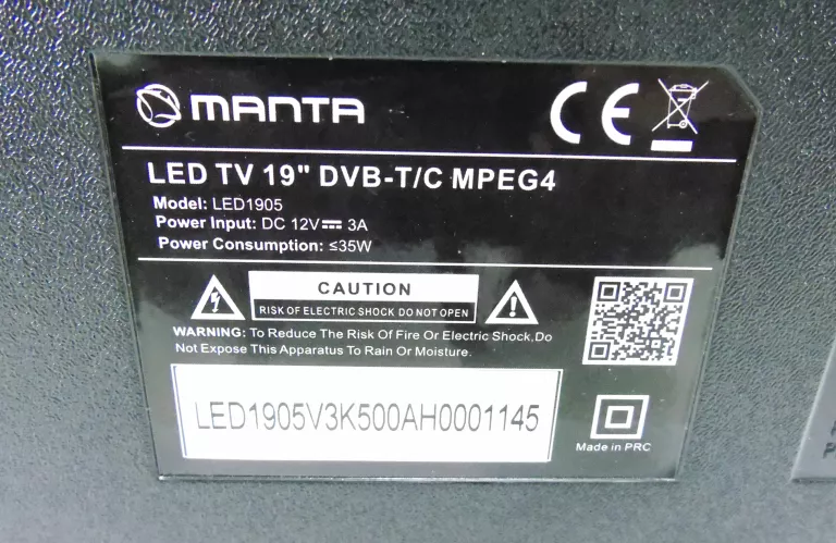 TELEWIZOR MANTA LED TV 19 CALI LED1905 + PILOT