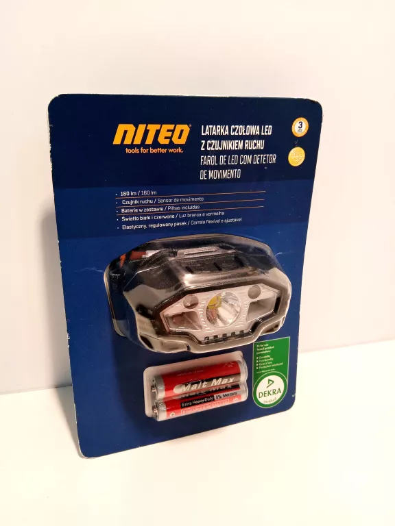 LATARKA CZOŁOWA NITEO TOOLS Z CZUJNIKIEM RUCHU BMHD2203 160 LM