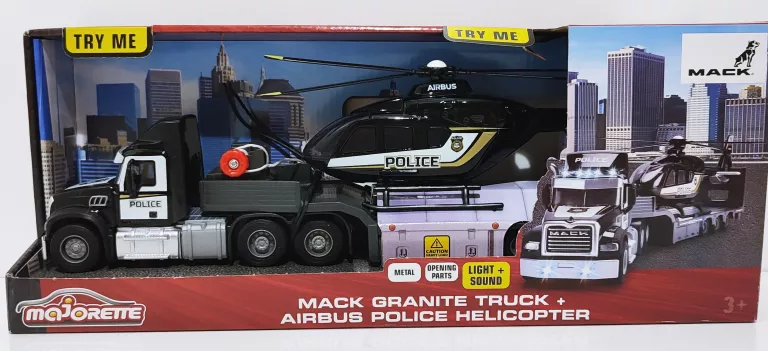 MAJORETTE ZESTAW TIR I HEIKOPTER POLICYJNY