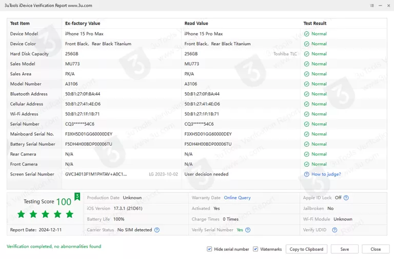 TELEFON APPLE IPHONE 15 PRO MAX 256GB BLACK - STAN IDEALNY, NA CZĘŚCI!