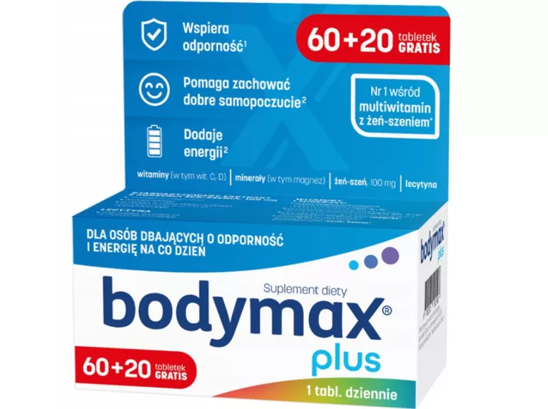 BODYMAX PLUS WITAMINY,ŻEŃ-SZEŃ,ENERGIA 60+20 TABL,