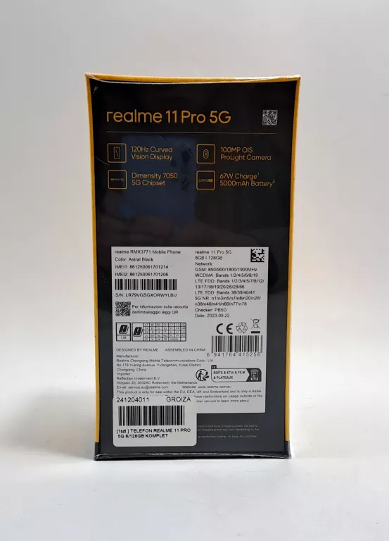 TELEFON REALME 11 PRO 5G 8/128GB KOMPLET