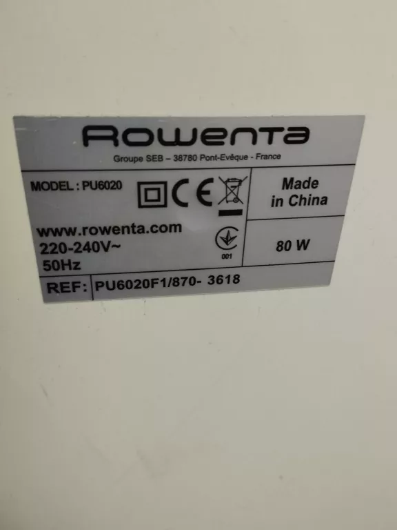 OCZYSZCZACZ POWIETRZA ROWENTA PU4020F1 INTENSE PURE AIR HEPA