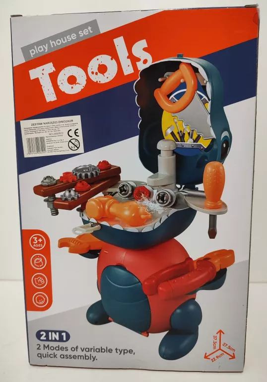 ROZKŁADANY DINOZAUR TOOLS PLAY HOUSE SET