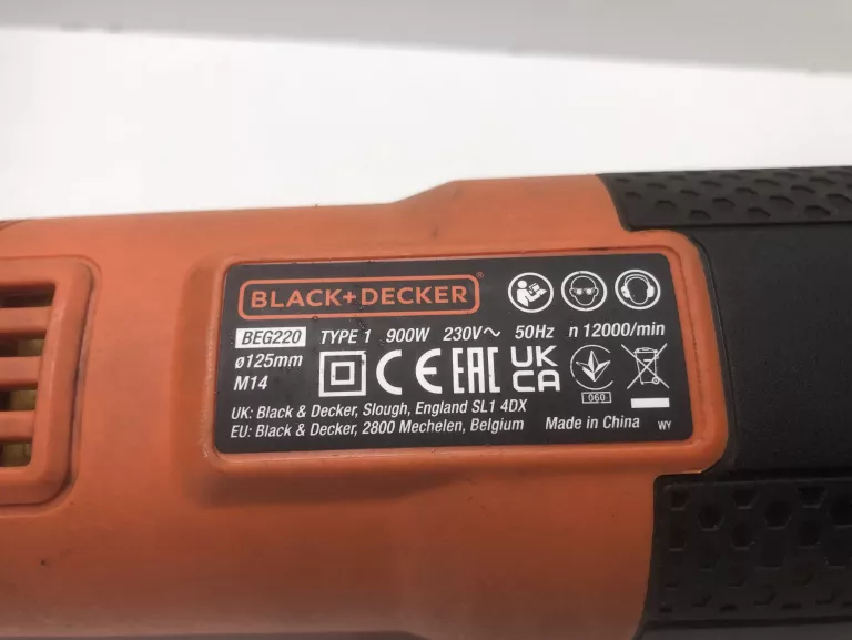 SZLIFIERKA KĄTOWA BLACK DECKER BEG220 900W 125 MM