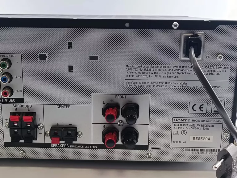 AMPLITUNER SONY STR-DG520 5.1 CZARNY USZKODZONY