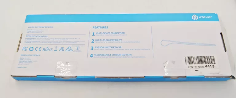 BEZPRZEWODOWA KLAWIATURA MEMBRANOWA ICLEVER ICBK10 W PUDEŁKU