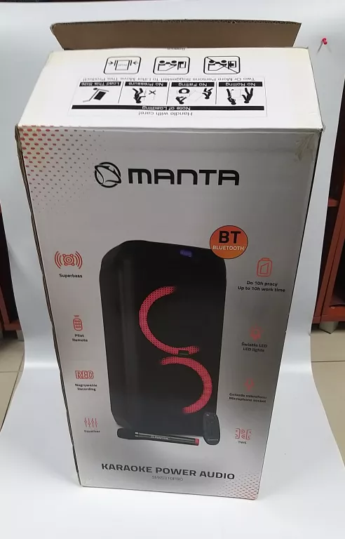 GŁOŚNIK POWER AUDIO MANTA SPK5310PRO 120W +PUDEŁKO +PILOT +KABEL