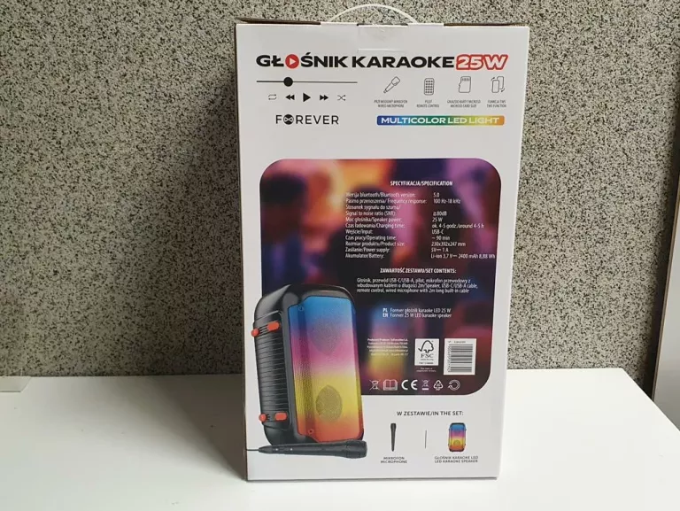 GŁOŚNIK BLUETOOTH FOREVER LED 25W