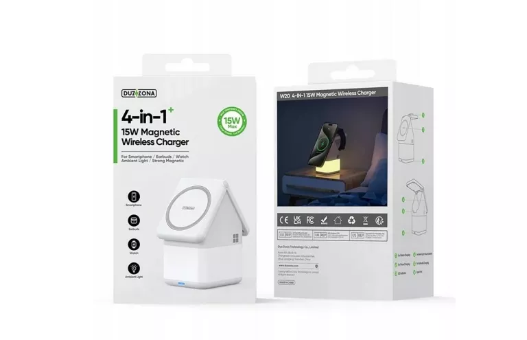 ŁADOWARKA INDUKCYJNA 4W1 15W BEZPRZEWODOWA DO IPHONE AIRPODS WATCH