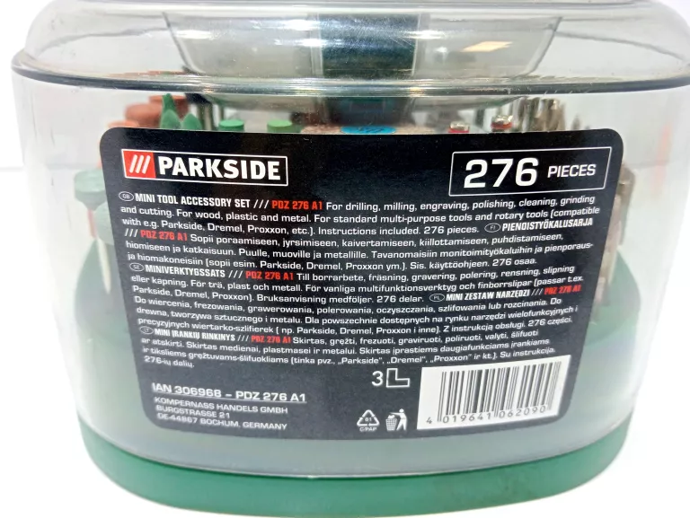 PARKSIDE PDZ 276 A2, ZESTAW AKCESORIÓW DO WIERTARKO-SZLIFIERKI 276 EL.