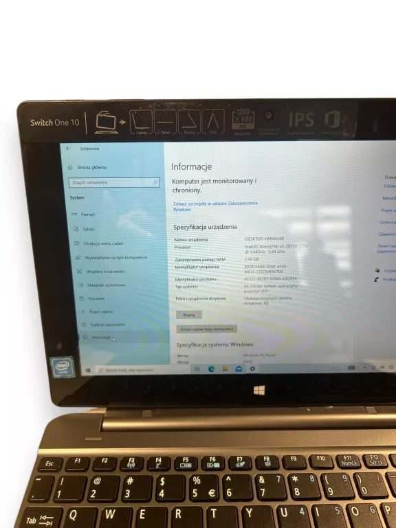 LAPTOP ACER SWITCH ONE 10 N15P2 2/530GB INTEL ATOM