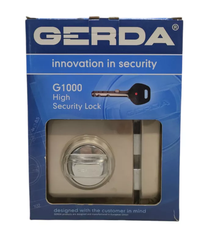 ZAMEK ZASUWA GERDA G1000 NIKIEL SATYNA ATEST KL 7