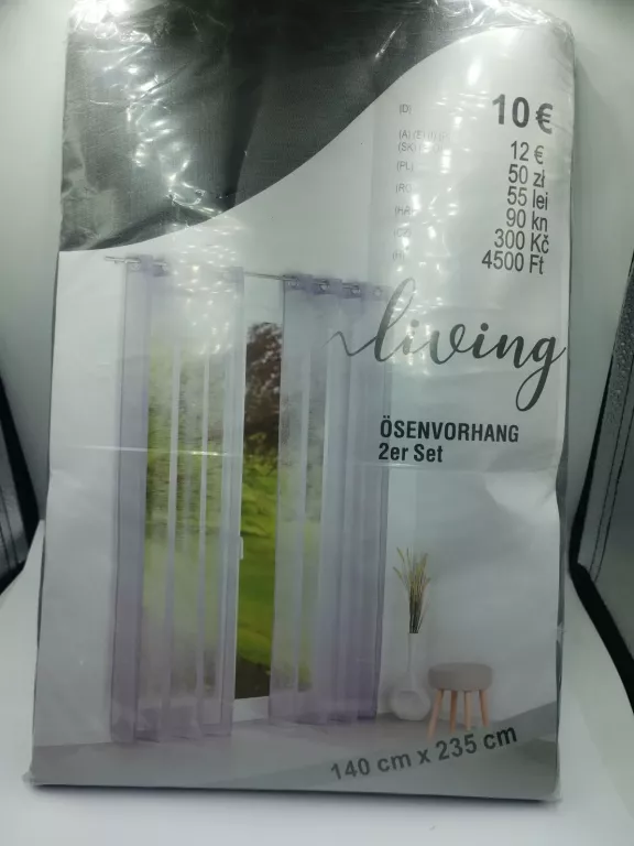 SZARE ZASŁONY 140 X 235 MOCOWANIE OCZKA